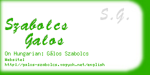 szabolcs galos business card